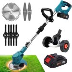 Coupe bordure sans fil avec batteriepoign�e de guidage t�lescopique � linfini 5 lames en plastique incluses ...