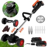 Coupe bordure sans fil dbroussailleuse  batterie electrique 24v avec 2 batterie et 3 types lames pour ...