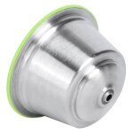 Capsule de caf rechargeable - zerodis - jr033 - acier inoxydable - silicone alimentaire - vert