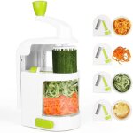 Coupe lgumes spirale - multifonctionnel - 4 lames - blanc et vert - matriaux de qualit alimentaire ...