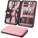 Coupe ongle professionnel coupe cuticule acier inoxydable - trousse manucure pedicure set de 18pcs avec ...