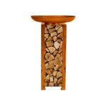 Coupelle � feu home deluxe frank rouille pr�cieuse rangement en bois i brasero de jardin brasero ext�rieur ...