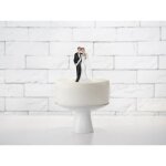 Figurine de mariage - non spcifi - couple de maris entrelacs - 11 cm - rsine - blanc