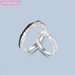Couple ring - 925 sterling silver - bague de couple r�glable � ouverture design de luxe � la mode et ...