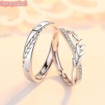 Couple ring - argent massif 925 - blé bonheur - ouverture ajustable - cadeau saint valentin Couple ring - argent massif 925 - blé bonheur - ouverture ajustable - cadeau saint valentin