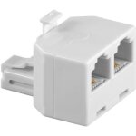 Coupleur de tlphone rj - 11 (f) pour rj - 11 (m) - goobay - blanc