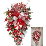 Couronne de noël - qingque - candy cane - 50x30x6cm - décoration extérieure - artisanat fait main Couronne de noël - qingque - candy cane - 50x30x6cm - décoration extérieure - artisanat fait main