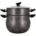 Couscoussier - menastyl - 6020033 - en aluminium effet marbre - 9 litres - tous feux dont induction
