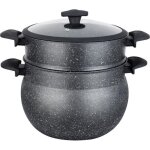 Couscoussier - royal swiss - 10l - pierre - couvercle en verre - tous feux compatibles
