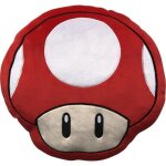 Coussin 3d - mario bros - champignon - microfibre - 40 cm