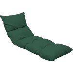 Coussin bain de soleil - jardin prive - flocons uni vert fonc� - 118 x 78 x 54 cm