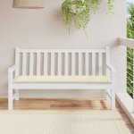 Coussin de banc de jardin vidaxl - cr�me - tissu oxford - 150x50x3 cm