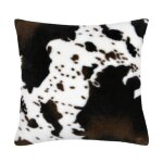 Coussin carr peau de vache marron brun 40x40 cm