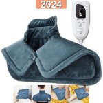 Coussin chauffant pour nuque et paules - 6 temprature - couverture chauffante - lavable en machine