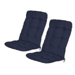 Coussin de chaise avec dossier - zemo - lot de 2 - bleu - 110x50cm - confort int�rieur