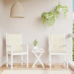 Vidaxl coussins de chaise de jardin  dossier bas lot de 2 crme 47552