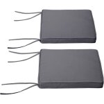 Coussins de chaise de jardin - outsunny - carré - garnissage mousse haute densité 5 cm - gris foncé Coussins de chaise de jardin - outsunny - carré - garnissage mousse haute densité 5 cm - gris foncé