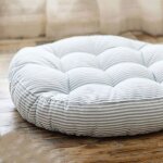 Coussin de chaise - ystp - rond - gris - 42x42x6cm - doux et confortable