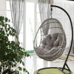 Coussin de chaise suspendu - ystp - rond - 120x86cm - gris - dhoussable