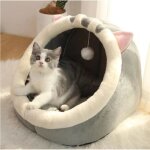 Coussin chaud pour animaux de compagnie - maison de chat douce et confortable - gris Coussin chaud pour animaux de compagnie - maison de chat douce et confortable - gris