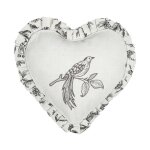 Coussin coeur style campagne chic ecru 30x30 cm