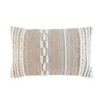 Coussin d�co blanca 30x50cm naturel & blanc