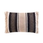 Coussin d�co mirage 30x50cm naturel & noir