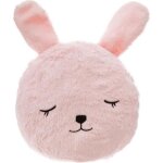 Coussin d�co rond enfant lapin 27cm rose