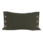 Coussin dcoratif lin coton 32x50 cm lino kaki par soleil docre