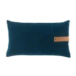Coussin d�houssable velours milleray 30x50cm bleu