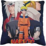 Coussin double face - carr - naruto - naruto et ses amis - microfibre - 40 x 40 cm