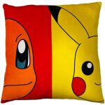 Coussin double face - carr - pokemon - starter - microfibre - 40 x 40 cm