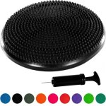 Coussin dquilibre et dassise gonflable movit - noir - pour yoga et fitness - pvc