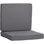 Outsunny - lot de 2 coussins de chaise - polyester - 56x52x7cm - gris clair