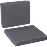 Outsunny - lot de 2 coussins de chaise - polyester - 56x52x7cm - gris foncé Outsunny - lot de 2 coussins de chaise - polyester - 56x52x7cm - gris foncé