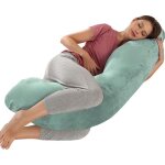 Coussin de grossesse en j coussin dallaitement oreiller pour support enceinte avec housse velours remplaable ...
