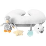 Coussin int�ractif moelleux - nuby - tummy time - gris / blanc