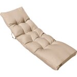 Coussin matelassé pour bain de soleil transat - 185 x 60 cm - beige - linxor Coussin matelassé pour bain de soleil transat - 185 x 60 cm - beige - linxor
