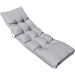 Coussin matelassé pour bain de soleil transat - 185 x 60 cm - gris clair - linxor Coussin matelassé pour bain de soleil transat - 185 x 60 cm - gris clair - linxor