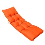 Coussin matelass pour bain de soleil transat - 185 x 60 cm - orange - linxor
