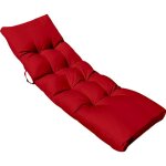 Coussin matelass� pour bain de soleil transat - 185 x 60 cm - rouge - linxor