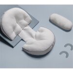 Coussin de maternit oreiller de grossesse oreiller de corps avec la housse amovible et lavable (blanc) ...