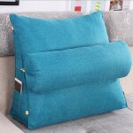 Coussin - confortable - bleu - 45x45x20cm - dhoussable - poche latrale