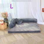 Coussin panier corbeille pour chien chat dhoussable couchage souple s - xl gris l(90x70x20cm)