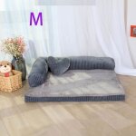 Coussin panier corbeille pour chien chat dhoussable couchage souple s - xl gris m(68x53x17cm)