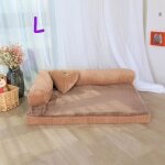 Coussin - panier - corbeille pour chien chat - dhoussable - couchage souple - s - xl - kaki - grand ...
