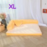 Coussin - panier - corbeille pour chien chat - jaune - taille grand - s - xl Coussin - panier - corbeille pour chien chat - jaune - taille grand - s - xl