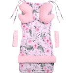 Coussin papillon medi partners coussin universel pour le si�ge et la poussette 5 pi�ces fleurs avec rose ...