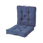 Coussin rehausseur lombaire en coton bleu marine - homescapes - 50 x 50 cm - coussin d?assise de voyage ...