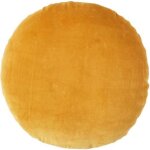Coussin d�coratif - noname - rond - jaune moutarde - 40 cm - velours naturel